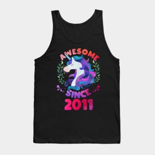 Cute Awesome Unicorn Since 2011 Funny Gift Tank Top